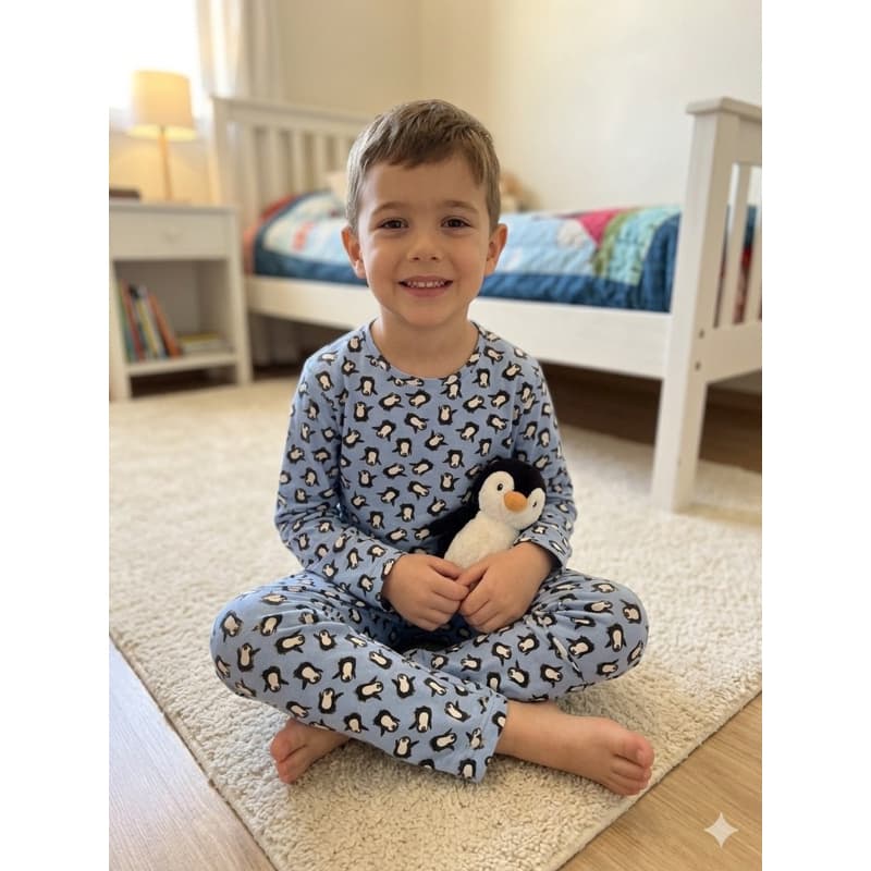 Pijama Manga Longa Inverno Infantil Suede Confortável Menino