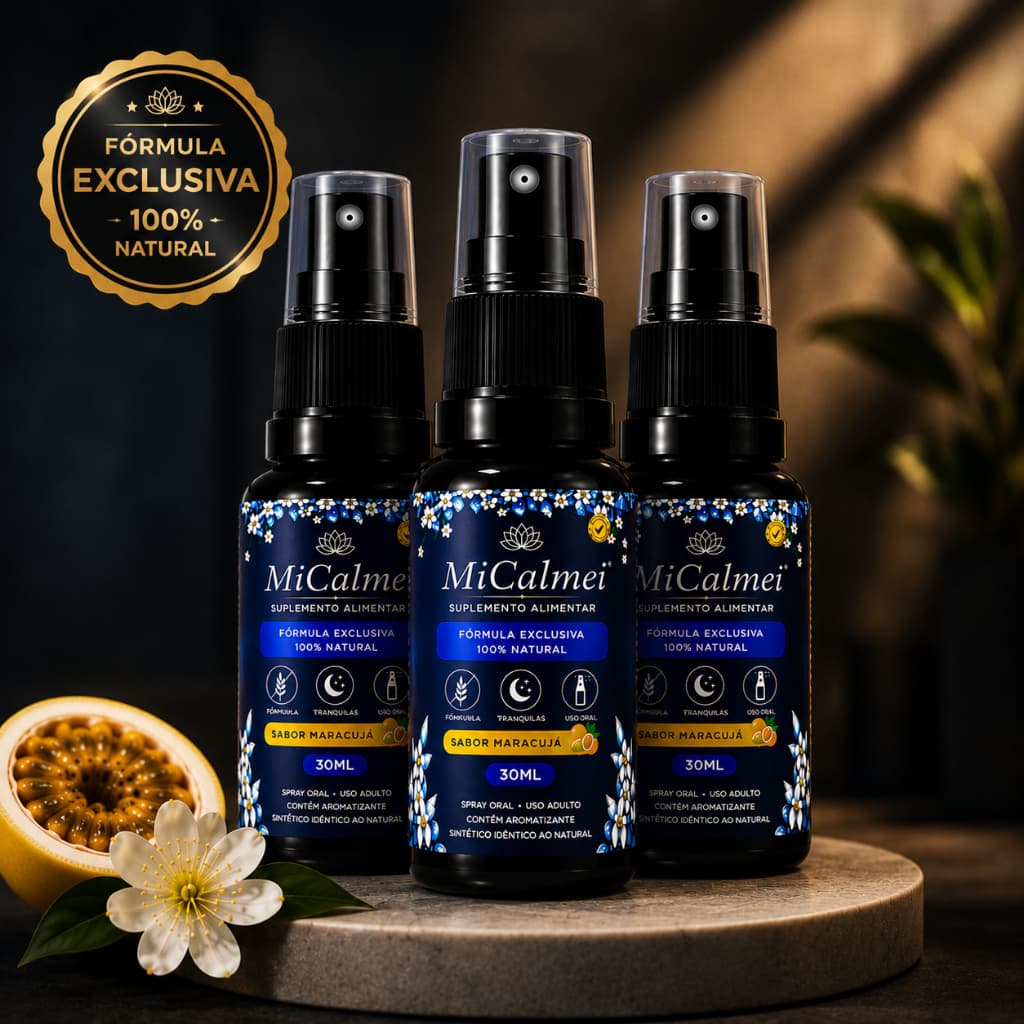 Kit 3 Melatonina Spray Oral 30ml Maracujá Relaxamento Sono Bem Estar MiCalmei