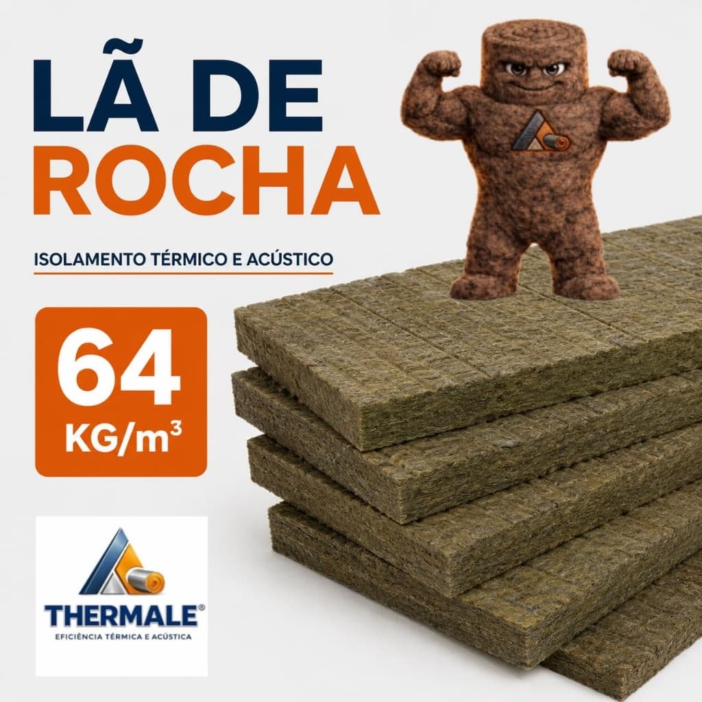 kit 6 mantas Lã de Rocha 64kg m³ - Isolamento térmico e acústico - Paredes, forro, Drywall.