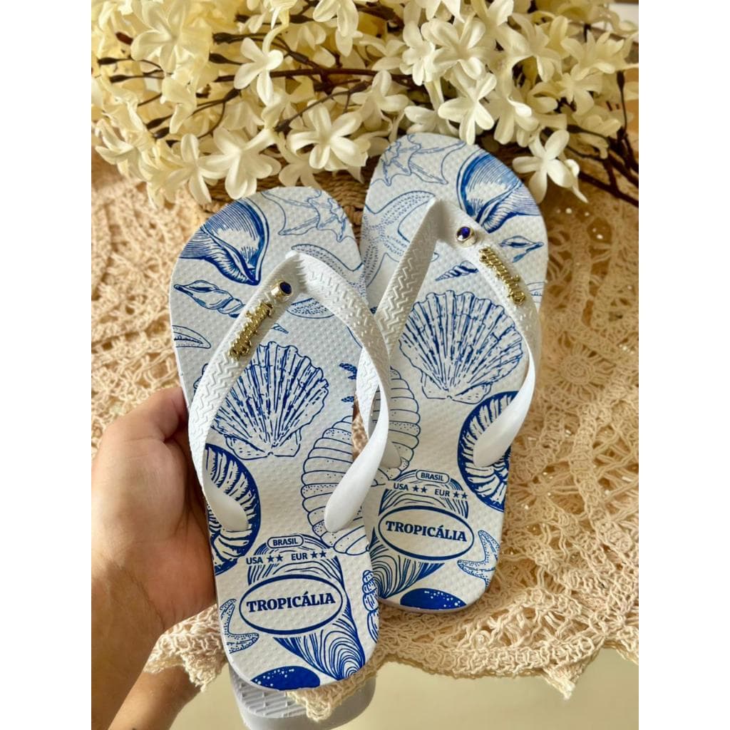 Chinelo Feminino Estampado Confortável Tira Grossa Leve Envio Rápido