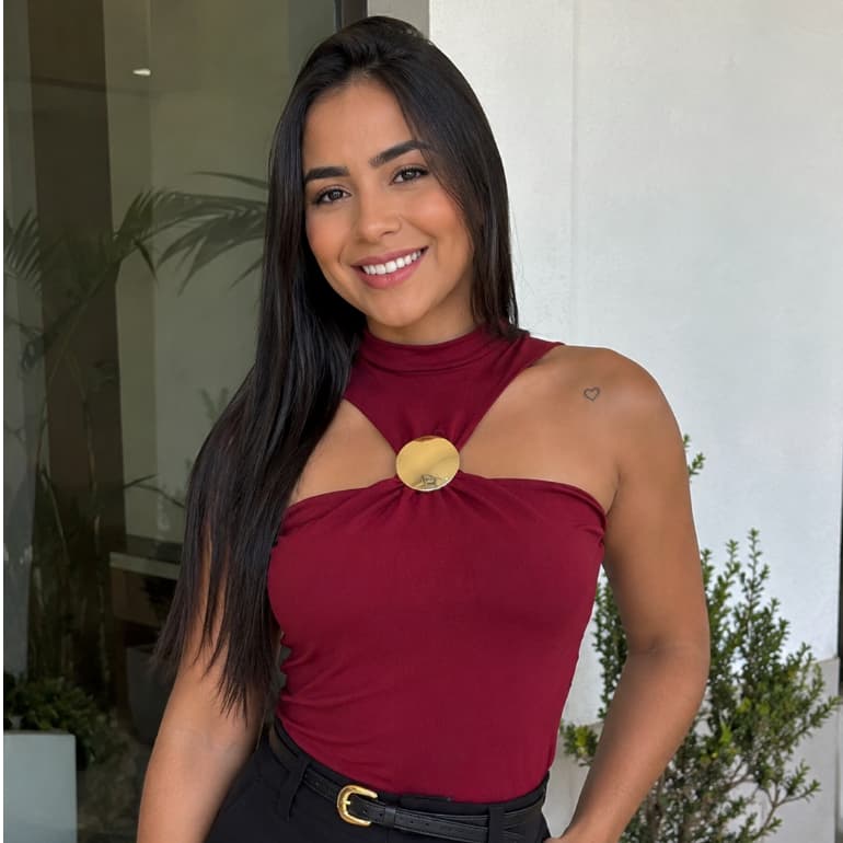 Blusa Feminina Grazi Romantic Com Detalhe Argola Dourado