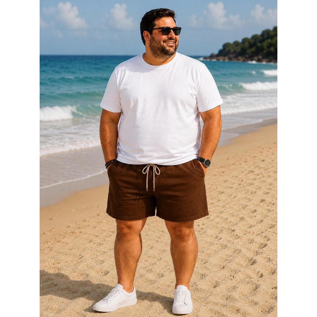 Short De Linho Bermuda Casual Plus Size Confortável Masculino Envio Rapido