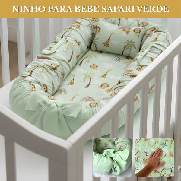 Ninho Redutor Bebê Menino Menina Maternidade Linha Safari Premium Algodão