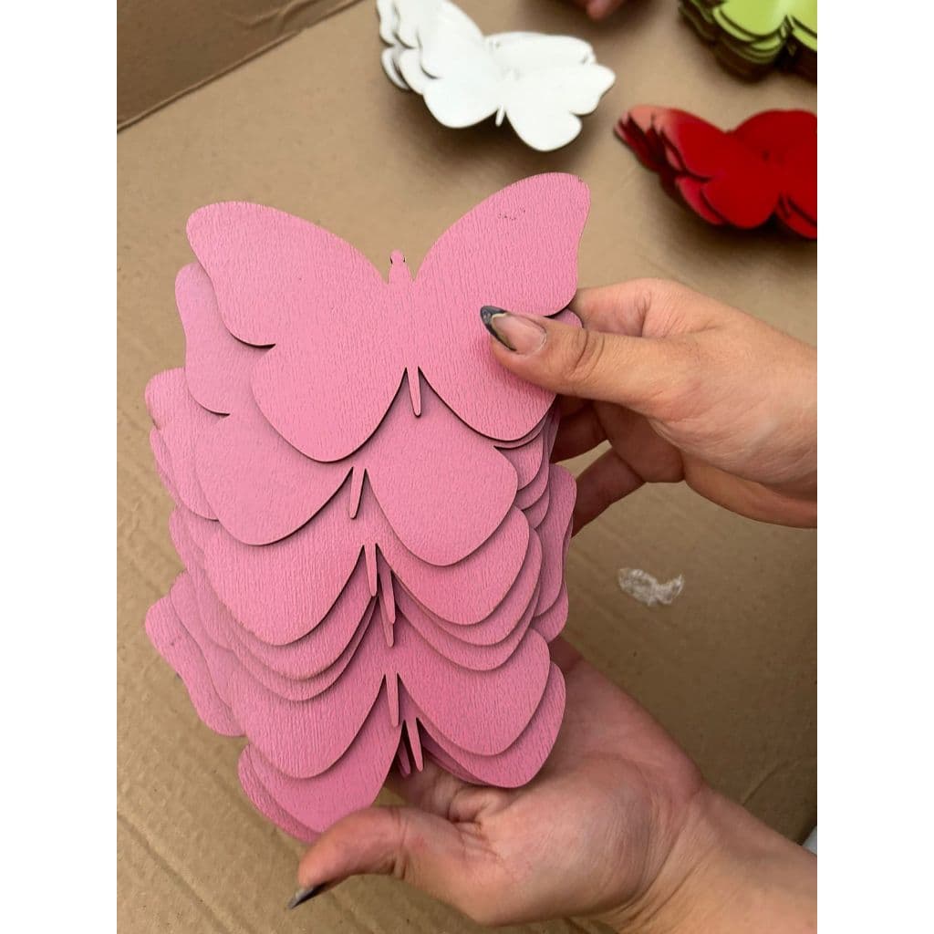 Kit 20 Apliques Borboletas Pintado Mdf 5 Cm por 5 Cm Cores Sortidas