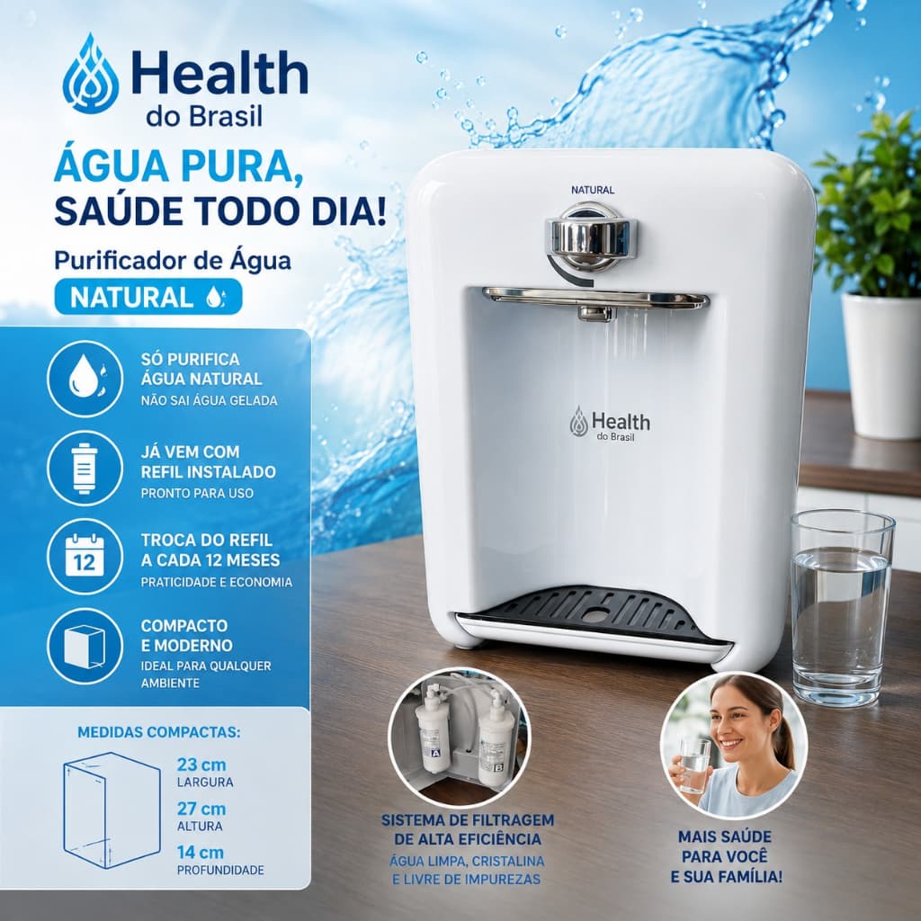 Purificador De Água Natural Health Do Brasil Branco