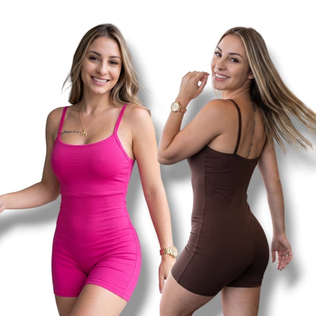Kit 2 Macaquinho de Academia Feminino com Tecido Confortável e Flexível