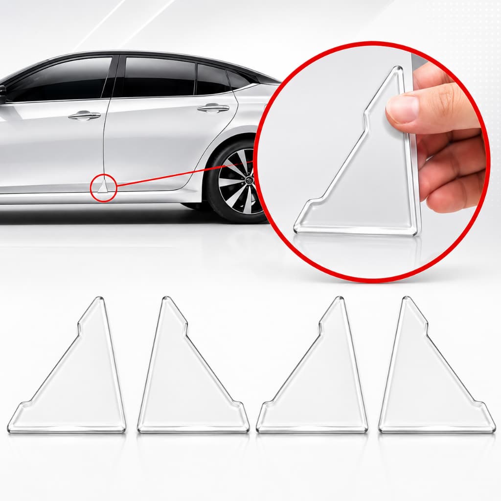 Adesivo Protetor Canto Porta Carro 3D Resinado Antirrisco Universal Kit 4 Peças
