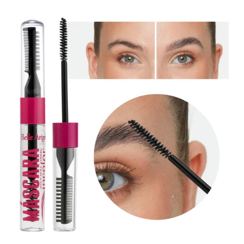Máscara Incolor Sobrancelhas Belle Angel Natural Brow Kit 2 em 1 Pente Duplo e Fixação Natural