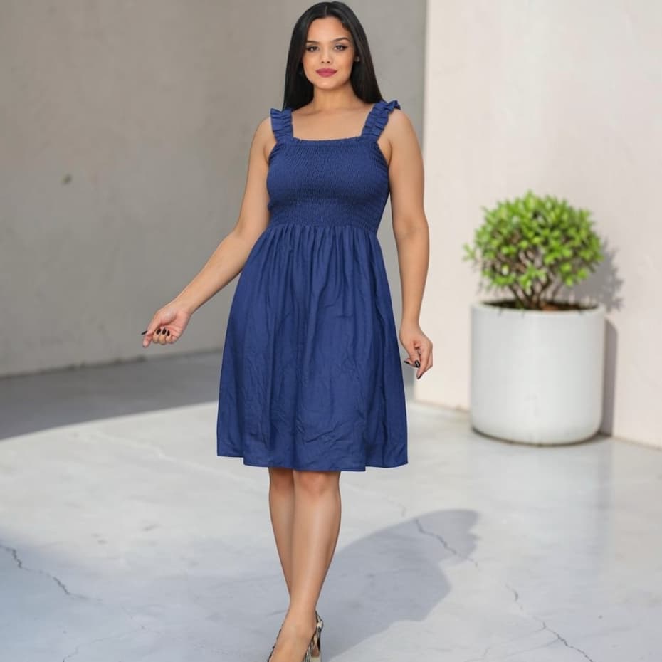 Vestido Casual Feminino Alcinha com Lastex no Busto  Tendência e Conforto