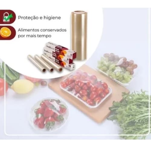 Rolo Plástico Papel Filme Pvc 15 Metros Largura 28 cm- Cozinha, Alimento, Prático, Econômico