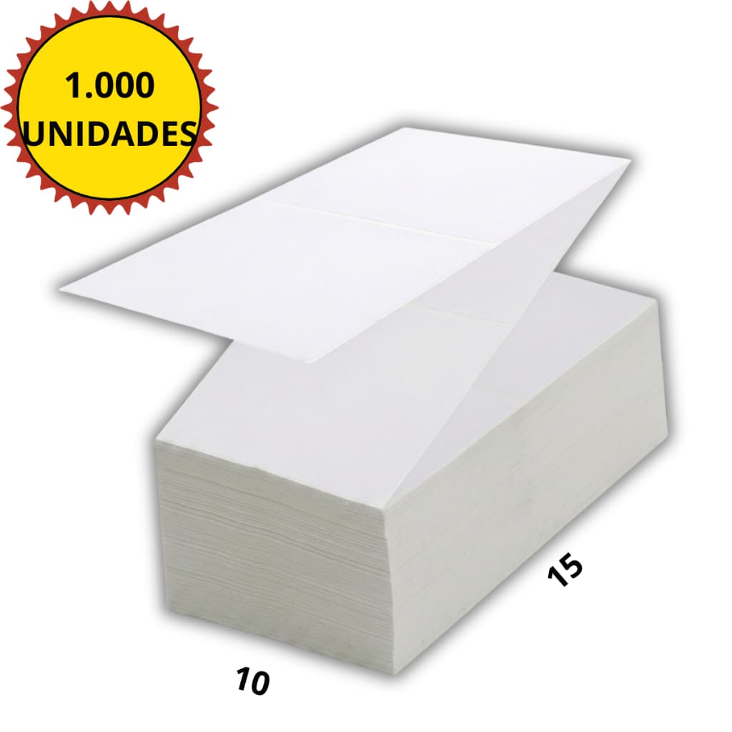 1000 Etiqueta Térmica 10x15cm Resma Branco Envio E-commerce Sem Rolo Pronta Entrega