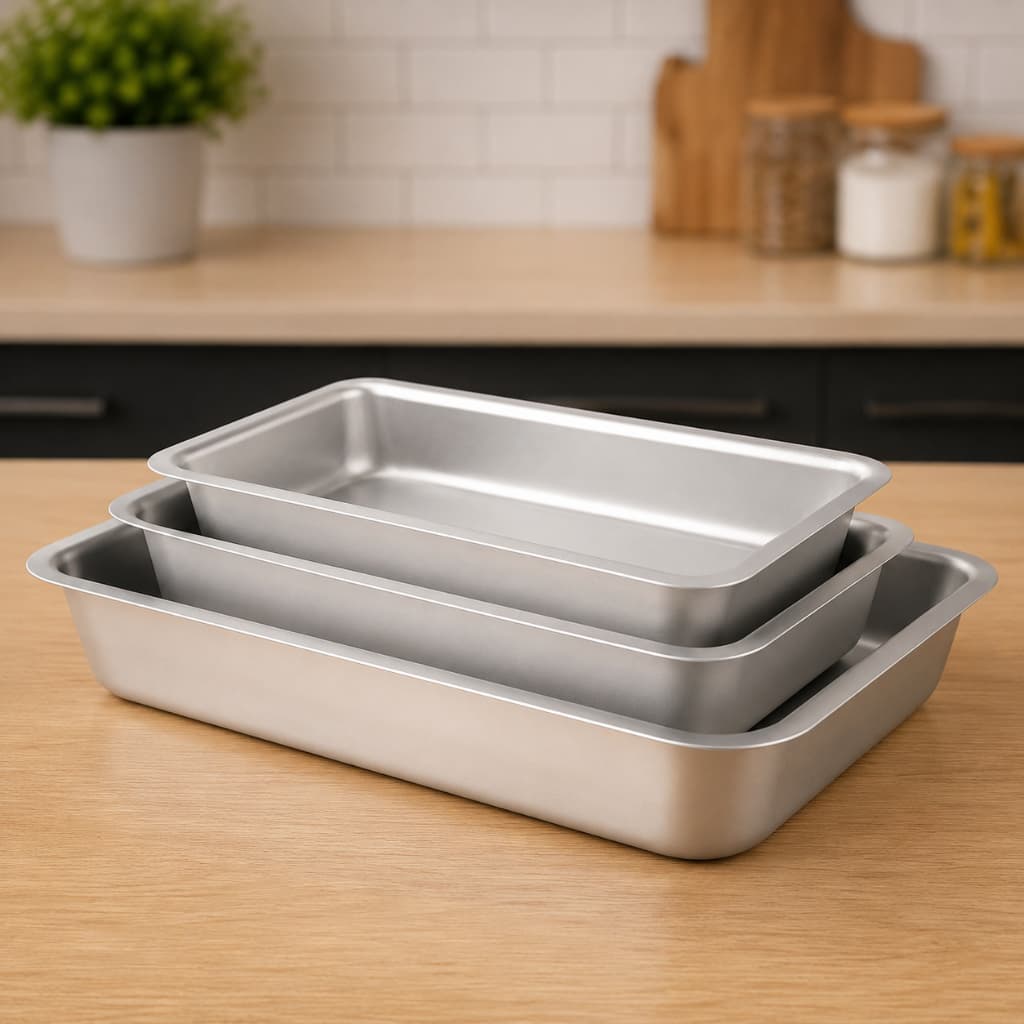 Kit Formas para Pães 3 Peças Assadeira Retangular para Pães e Bolos