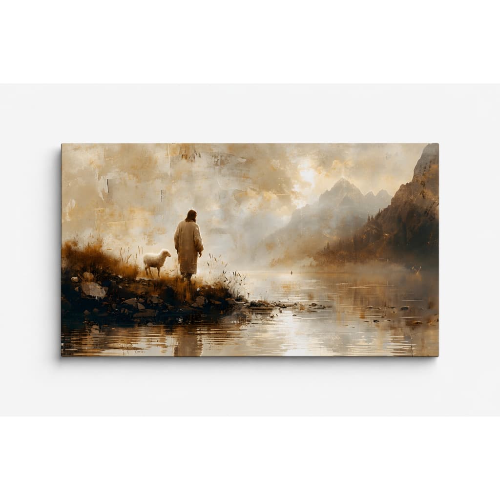Quadro Decorativo Jesus E Ovelha Fé 120x70 Grande Religioso clip-icon Quadro Decorativo  Fé GRANDE