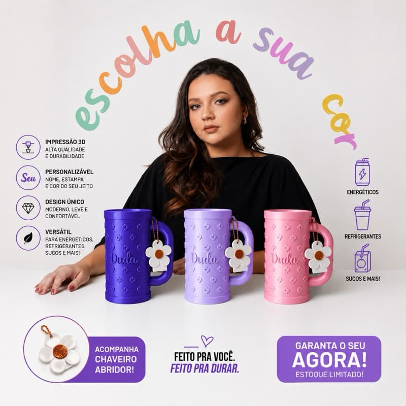 Copo para bebidas personalizado | Copo energético monster redbull | copo para latas | Suporte bebidas