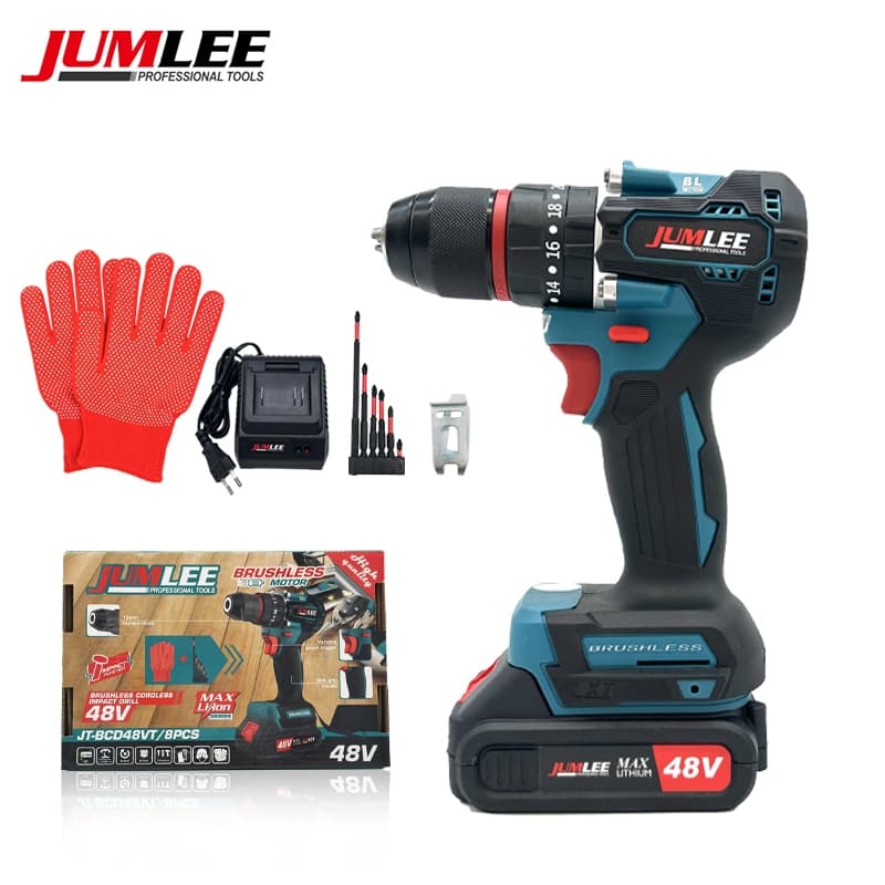 Furadeira Parafusadeira Sem Fio Brushless 48V com Kit de Bits