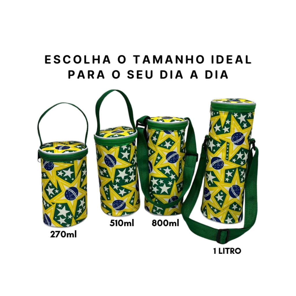 Bolsa Térmica Para Copa do Mundo Prática Viagens, Academia E Parque 270ml 510ml 800ml e 1L