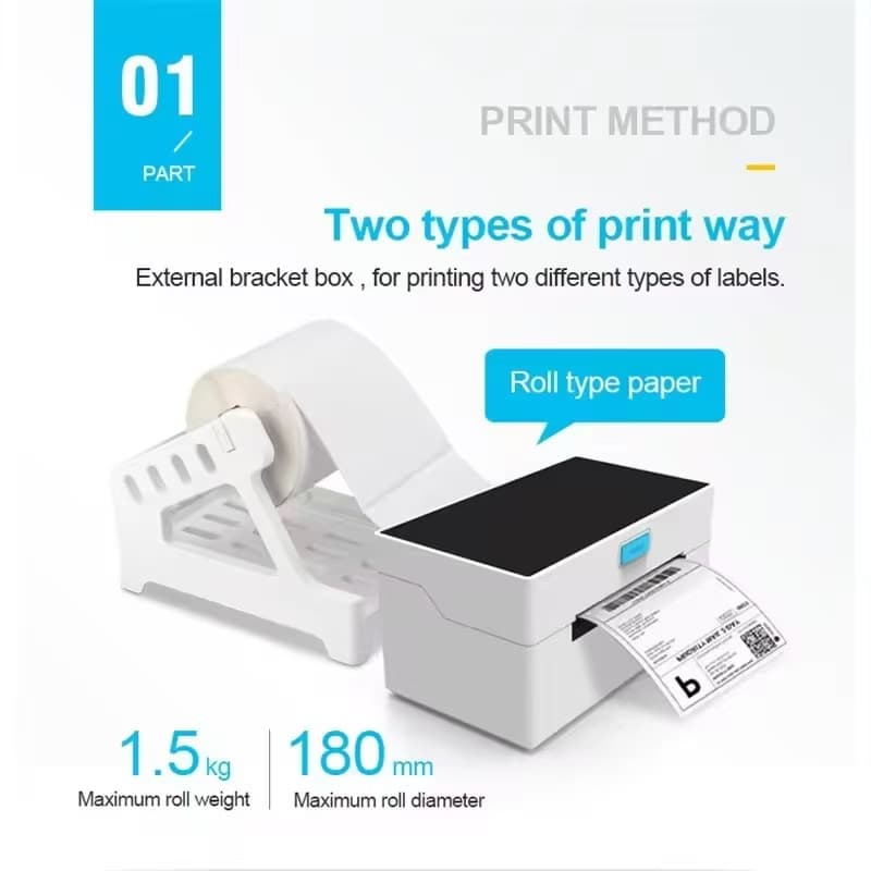 Impressora Térmica Profissional E-commerce Etiqueta+Suporte Para Etiqueta+500 folhas de papel térmico 110mm x150mm