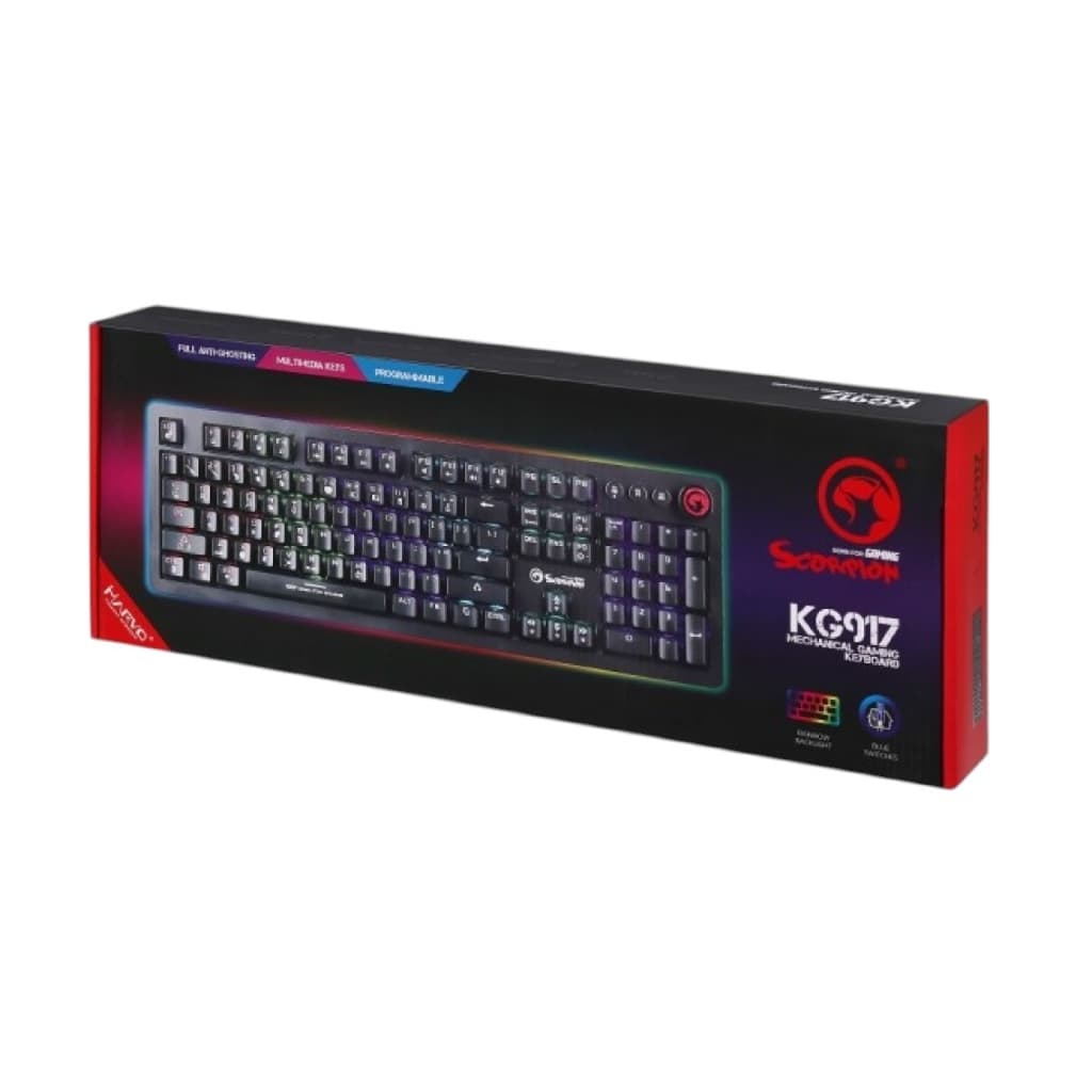 Teclado Mecânico KG917 Gamer Switch Blue Marvo USB PC Notebook Alta Performance