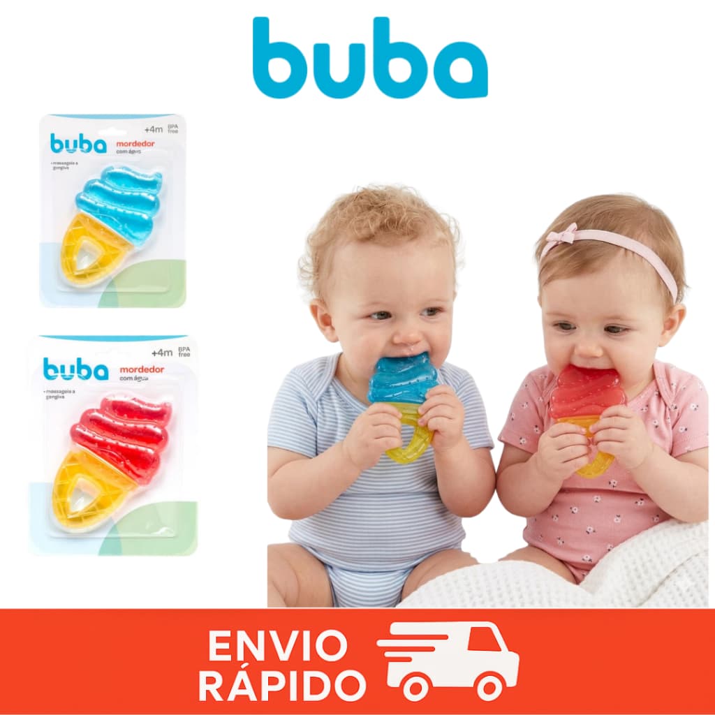 Mordedor de Água Buba Sorvete Massageador Dente Bebe Infantil Mordedor