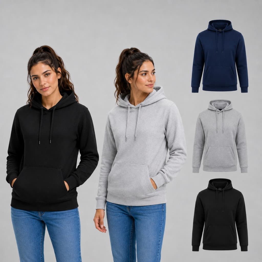 Kit 2 Moletom Feminino Lisa Capuz Frio Flanelado Bolso Blusa
