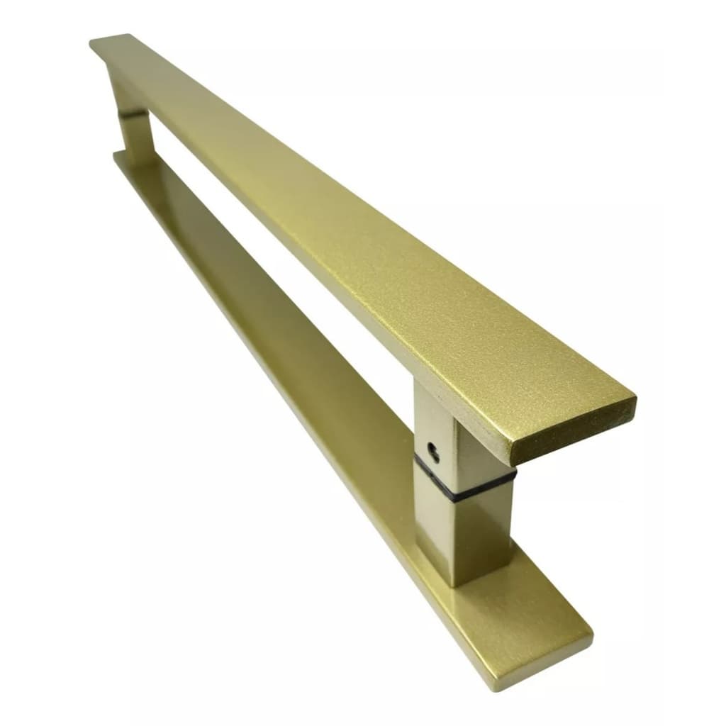 Puxador para Porta Pivotante Madeira e Vidro inox Dourado
