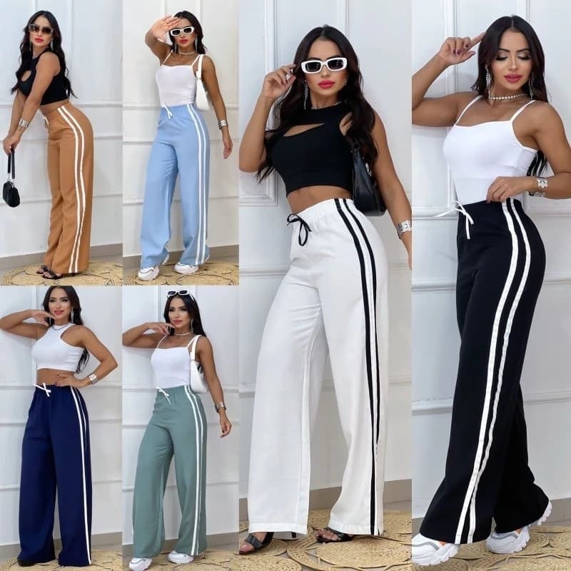 Calça Pantalona Duna com Listras laterias TrackPants