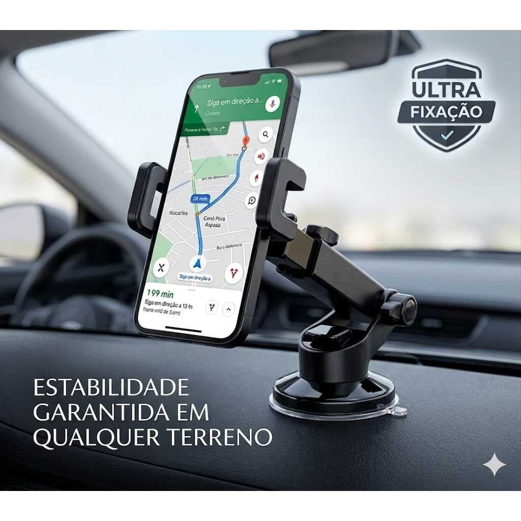 Suporte veicular universal articulado de painel e vidro carro 360