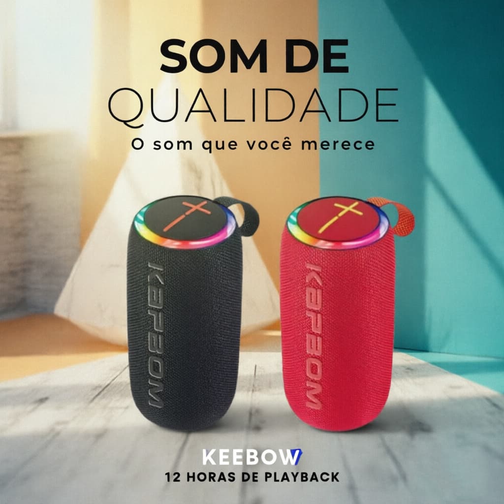 Caixa de Som Bluetooth 100W para Festas e Ar Livre, com Luzes RGB, Resistente à Água IPX6, Pareamento TWS e Rádio FM
