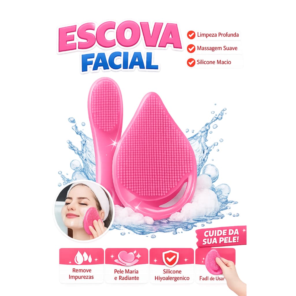 kit com 2 esponja  - escova Facial de Silicone LiangFan -Limpeza profunda facial -Massagem suave- Removedor de impurezas
