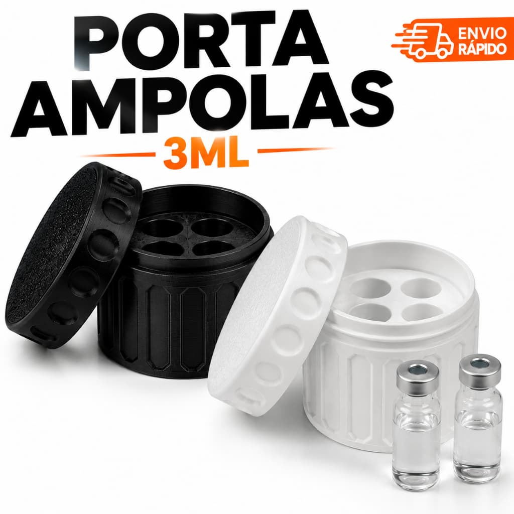 Porta Ampolas 3ml Estojo Organizador para 4 Frascos Tampa Rosqueável