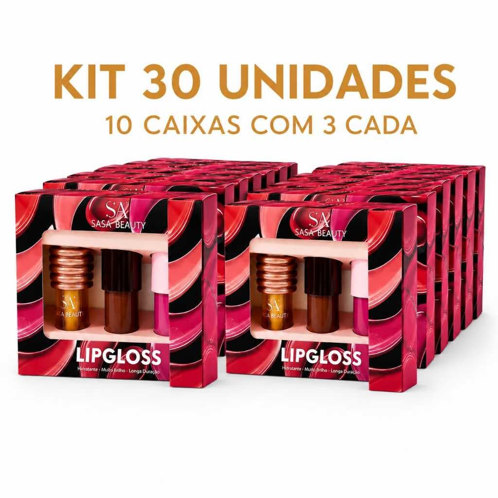 Kit 30 Lip Gloss Hidratante  Atacado Gloss Labial Brilho Intenso Longa Duração Maquiagem Feminina