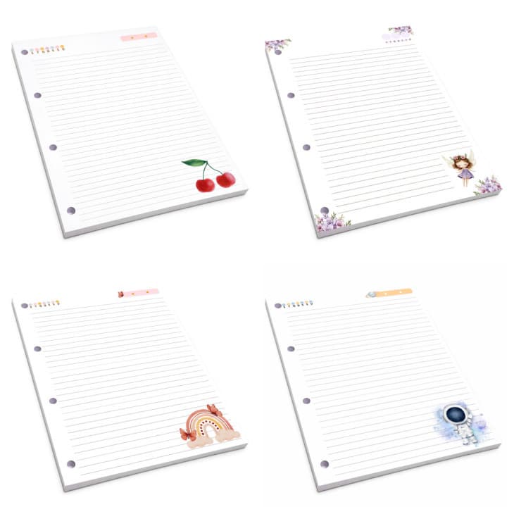Refil para Fichário - Folhas para Fichário e Caderno Argolado 100 folhas - "Bloco" para Fichário (ref 1)