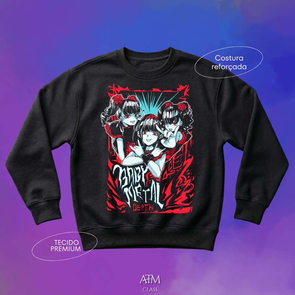 Moletom Casual banda de rock Babymetal tecido premium envio Rapido