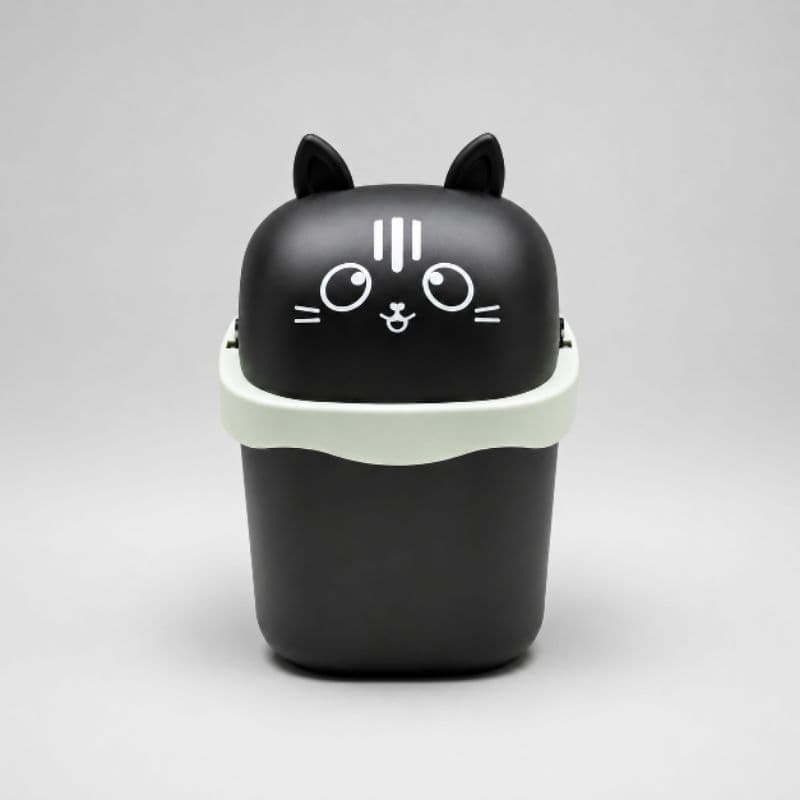 lixeira de mesa ou bancada decorativa gatinho