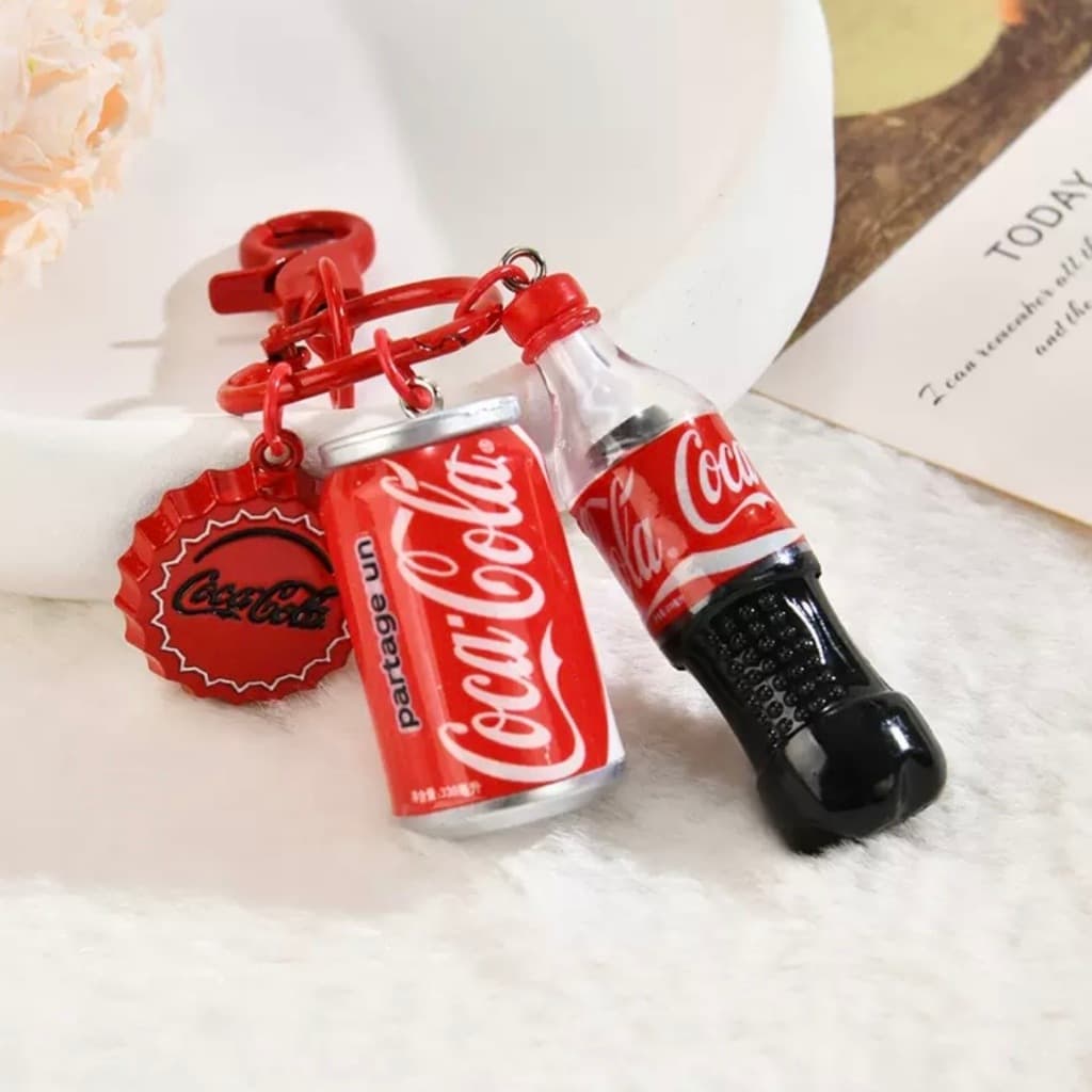 Chaveiro Miniatura Coca Cola Refrigerante Acessório Moda Premium Bolsa Mochila Roupa