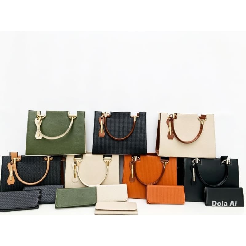 kit Bolsas bicolores com alças transversal  de ótima qualidade couro poliuretano