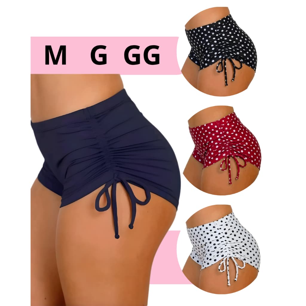 Sunquíni - Shorts Cordinha -Biquíni Suplex Moda Praia Verão.