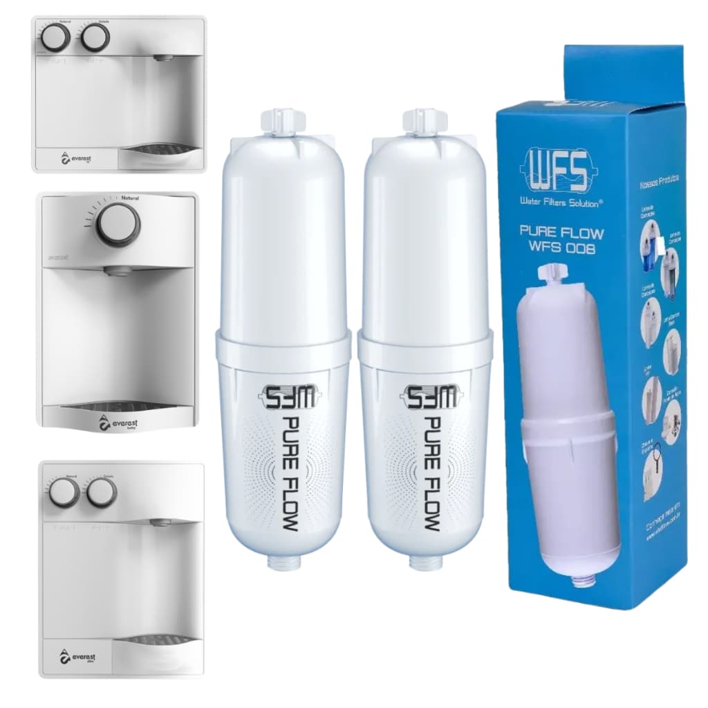 Kit 2 Refil Filtro Wfs 008 Compatível Purificador Everest