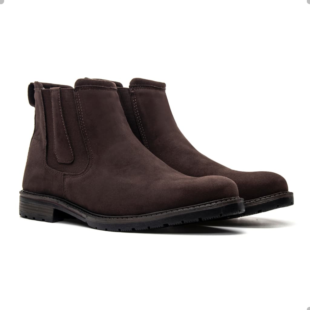 Bota Botina Masculina Chelsea em Couro Legítimo Cowntry Crazy Horse Montaria Cavaldaga Confortavel
