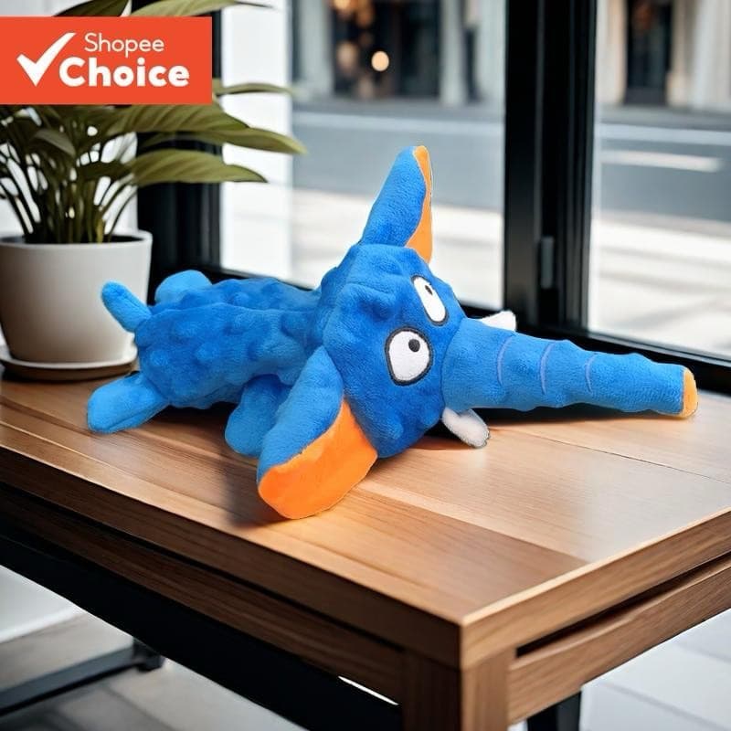 Brinquedos de Pelúcia Squeak Pet Elefante para Cães Duráveis e Interativos