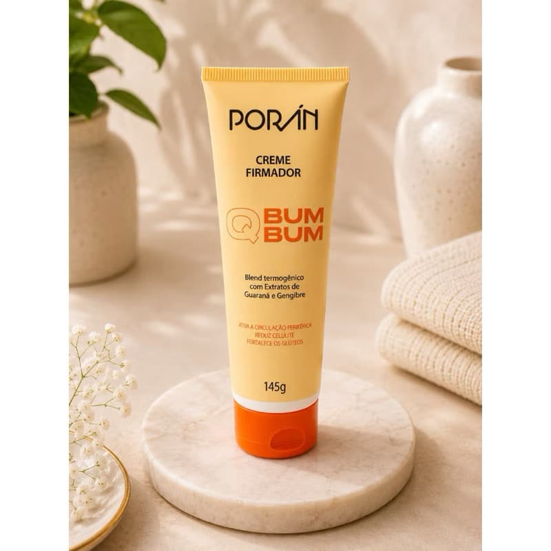 Q Bum Bum Poran – Creme Firmador e Esfoliante | Reduz Celulite, Hidrata e Firma os Glúteos, Reduz Celulite, Porán