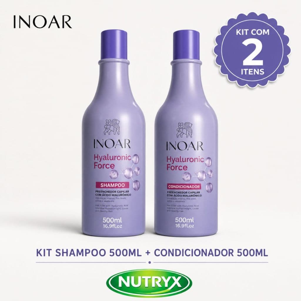 Kit Inoar Hyaluronic Force Shampoo 500ML + Condicionador 500ML