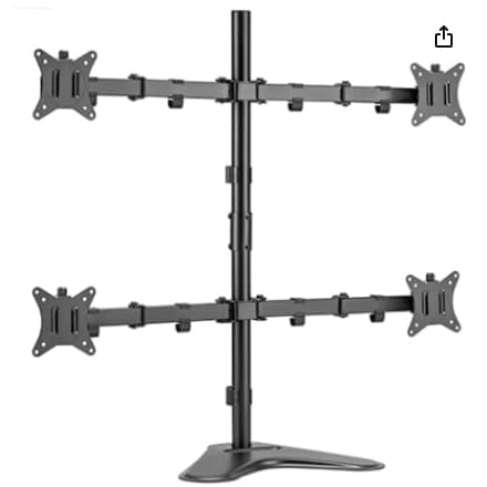 Suporte para Monitor Quádruplo, 4 Monitores para Telas de Computador de 14 a 28 Pol, Rotação de 360°