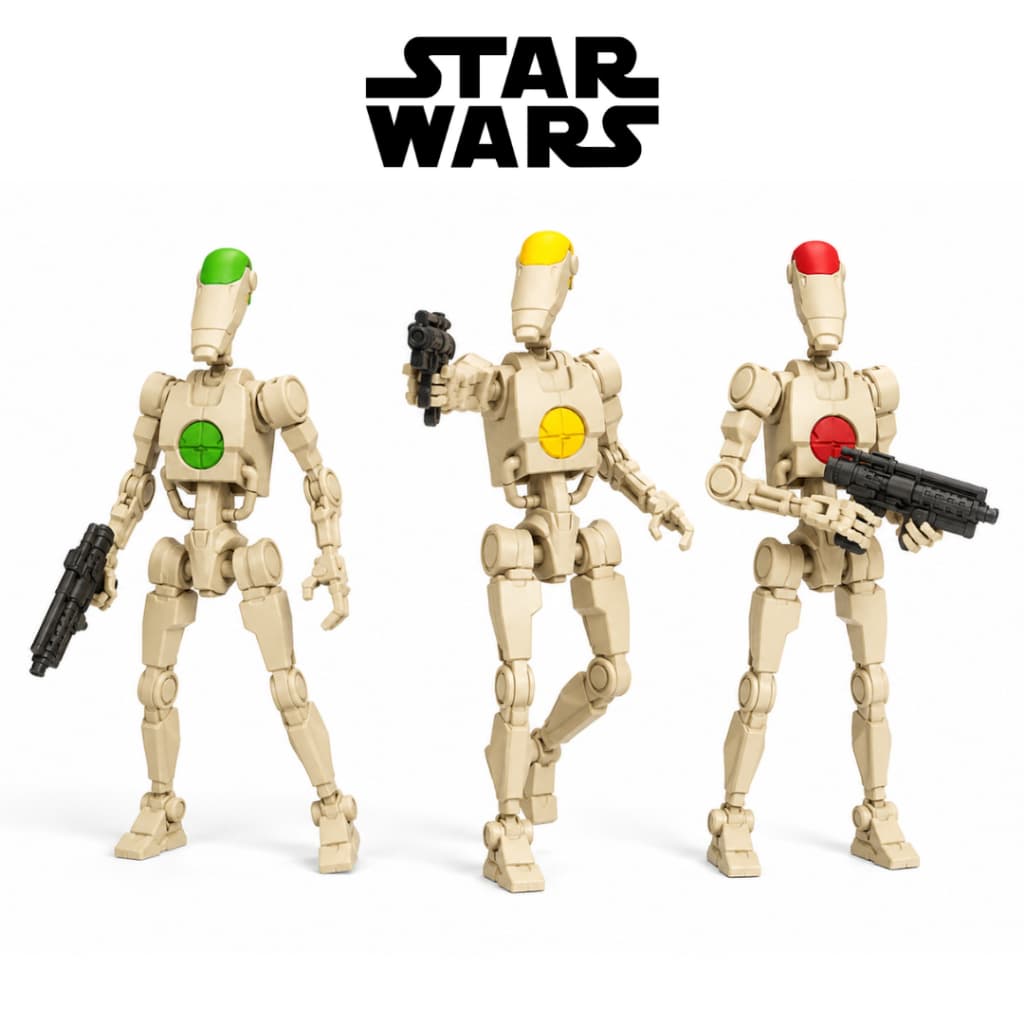 Boneco Dummy Droid B1 Star Wars 3D 15cm Action Figure Articulado + Acessórios