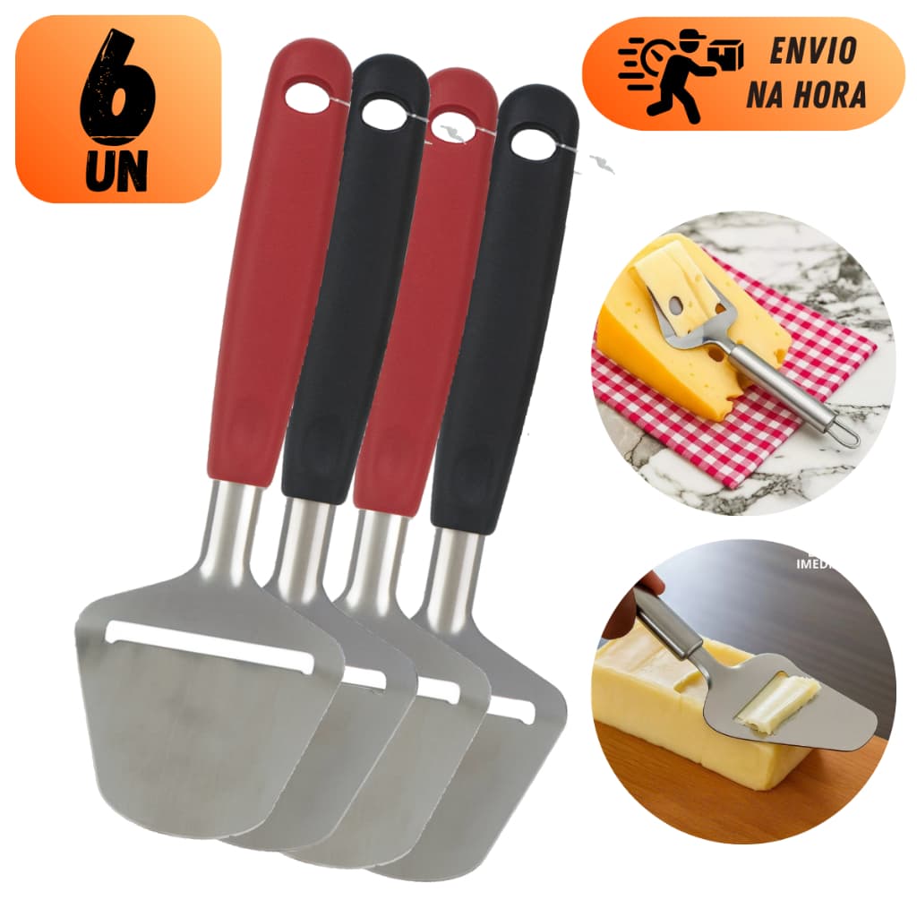 KIT 4 A 6 ESPATULAS FATIADORA INOX 21cm FATIADOR DE QUEIJO CORTADOR MASSAS PÃES MANTEIGA