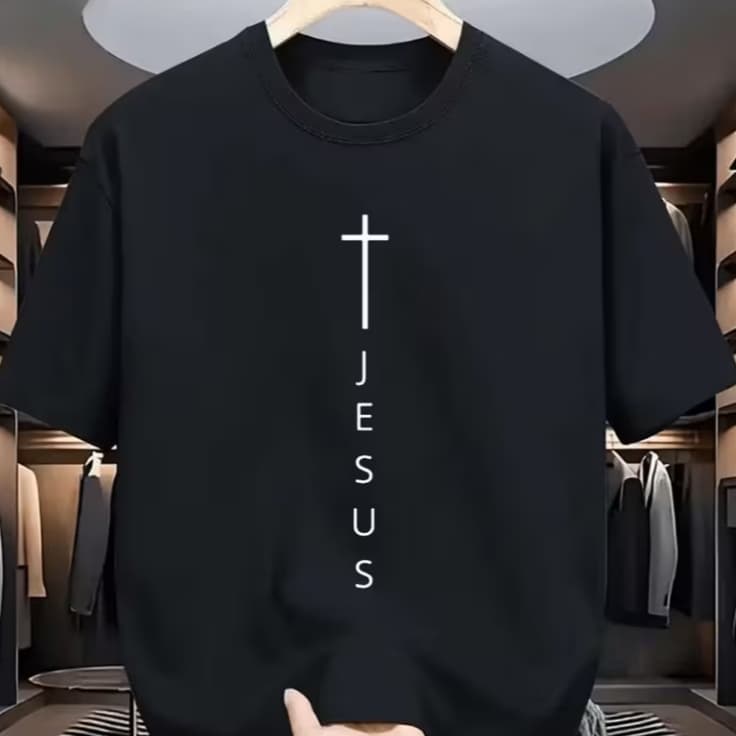 Camiseta Algodao Confortavel Cristã Jesus Minimalista Fe Evagelion Estilosa Confortavel
