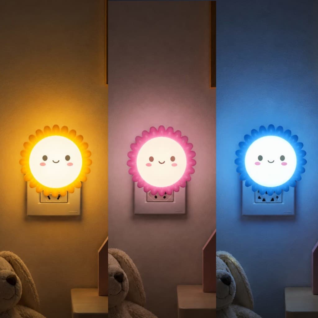 Luminária Decorativa Girassol Noturna Tomada LED Bivolt