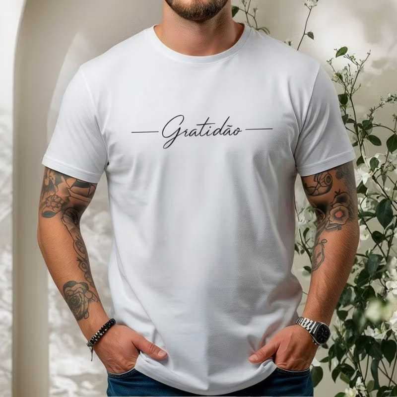 Camiseta Masculina 100% algodao GRATIDAO estampa premium Envio Full