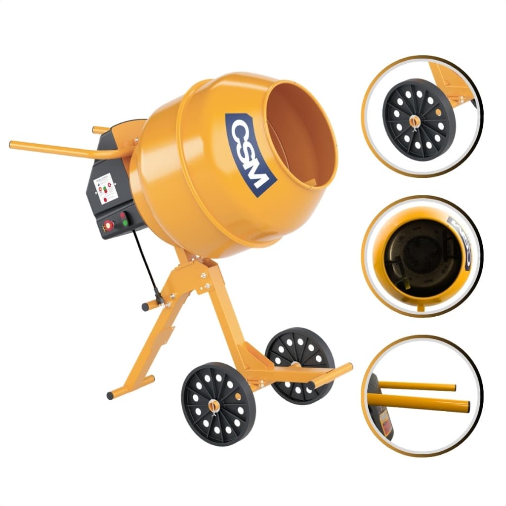 Betoneira Tambor 130 Litros Compacta Csm Motor 1/2 Cv Monofásica Reforçada Rodas Smart 130l Concreto