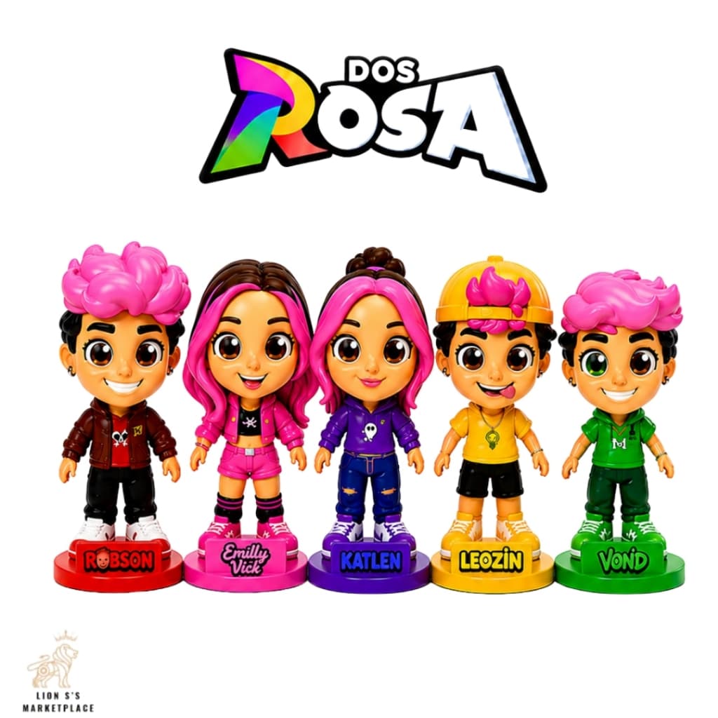 Kit Tropa dos Rosa C/5 Bonecos Emily Vick, Void, Katlen, Robson, Leozin 15cm Vinil Original Algazarra